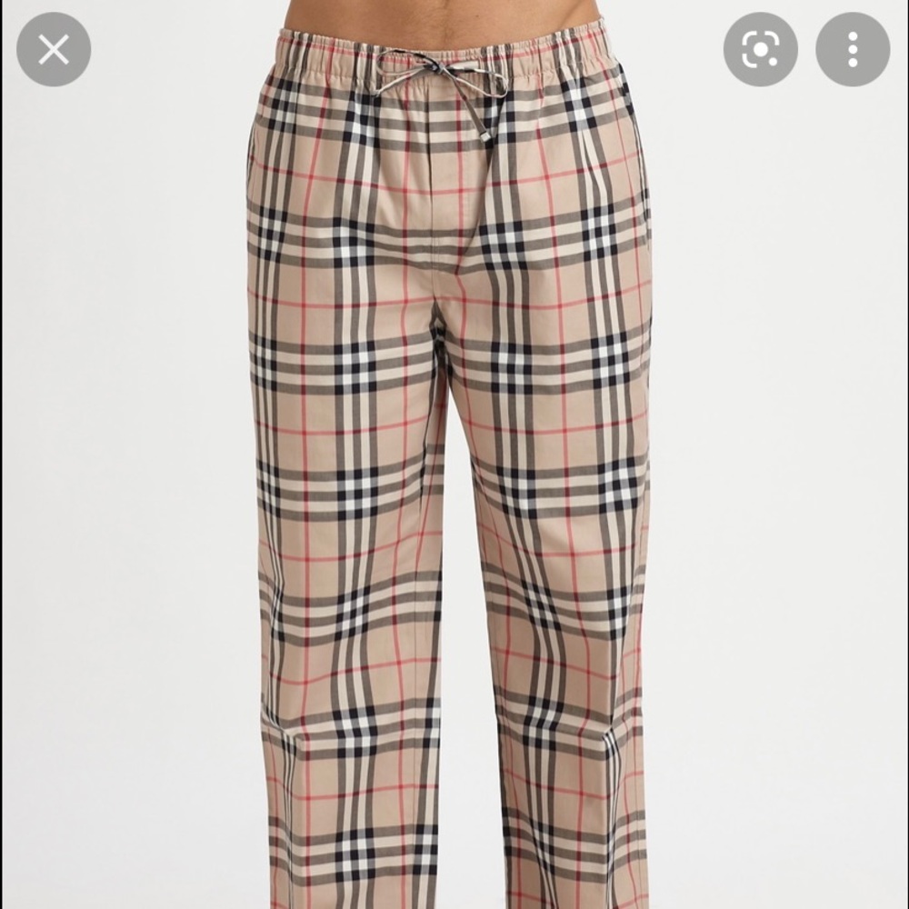 Vintage Burberry Pajama Pants - Light Blue